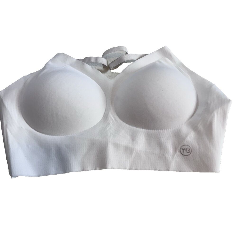 YG Collection White Padded Adjustable Straps Wireless Lined Bralette Bra Large L